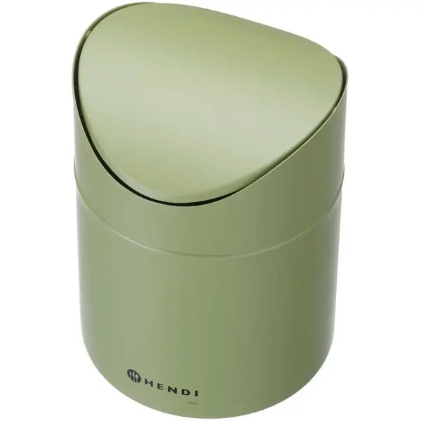 Tafelafvalbak | Metaal | Groen | 1.2L | Tuimeldeksel | Ø120x165(h)mm