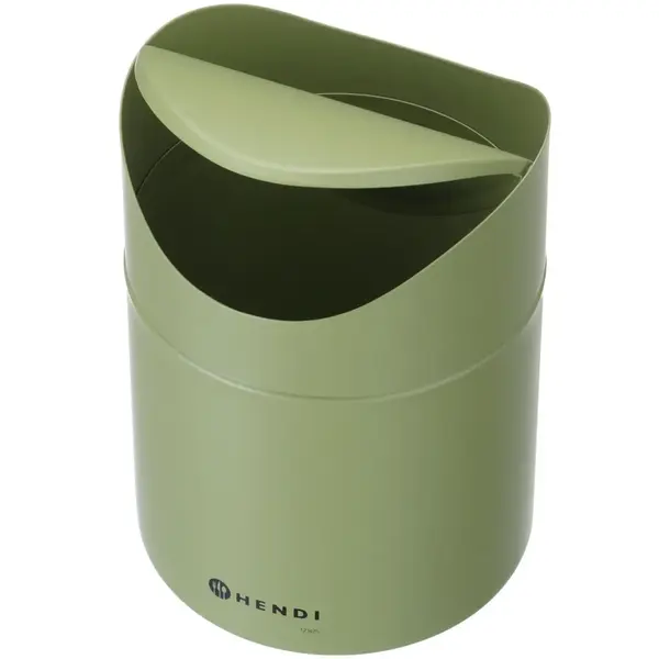 Tafelafvalbak | Metaal | Groen | 1.2L | Tuimeldeksel | Ø120x165(h)mm