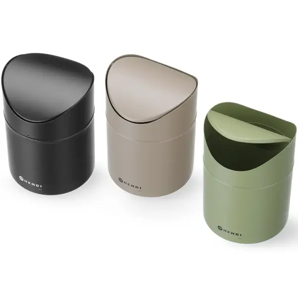 Tafelafvalbak | Metaal | Groen | 1.2L | Tuimeldeksel | Ø120x165(h)mm