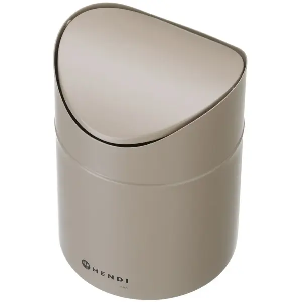 Tafelafvalbak | Metaal | Beige | 1.2L | Tuimeldeksel | Ø120x165(h)mm