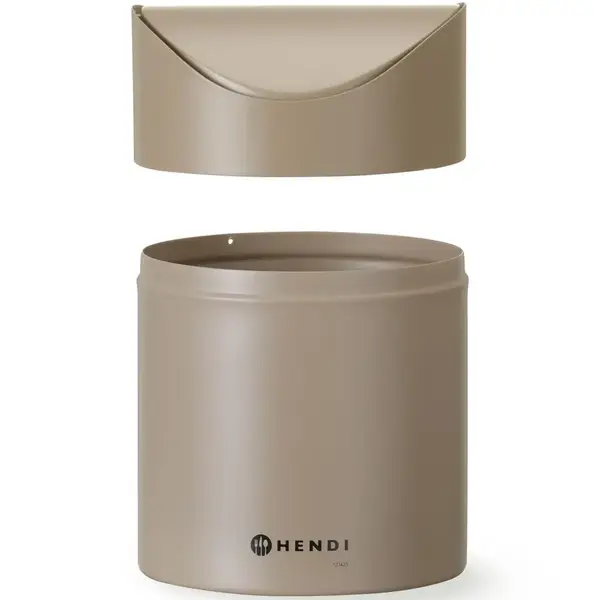 Tafelafvalbak | Metaal | Beige | 1.2L | Tuimeldeksel | Ø120x165(h)mm