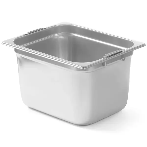 GN-Bak | RVS | 1/2 GN | Hoogte 100mm | Handgrepen | 325x265x100(h)mm