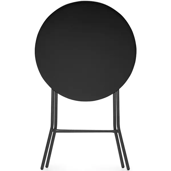 Inklapbare Statafel | Kunststof/Metaal | Zwart Blad | Zwart Frame | In-/Outdoor | Ø800x1100(h)mm