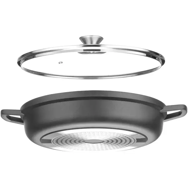 Braadpan | Aluminium (Antiaanbaklaag) | 4.3L | Div. Warmtebronnen | Incl. Deksel | 425x332x70(h)mm