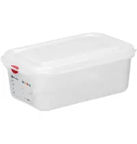 HENDI Voedseldoos | Polypropyleen | 1/4 GN | Hoogte 100mm | Incl. Deksel | 265x162x100(h)mm