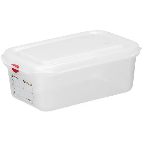 Voedseldoos | Polypropyleen | 1/4 GN | Hoogte 100mm | Incl. Deksel | 265x162x100(h)mm