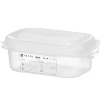 HENDI Voedseldoos | Polypropyleen | 1/9 GN | Hoogte 65mm | Incl. Deksel | 176x108x65(h)mm