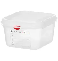 HENDI Voedseldoos | Polypropyleen | 1/6 GN | Hoogte 100mm | Incl. Deksel | 176x162x100(h)mm