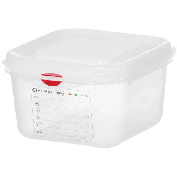 Voedseldoos | Polypropyleen | 1/6 GN | Hoogte 100mm | Incl. Deksel | 176x162x100(h)mm