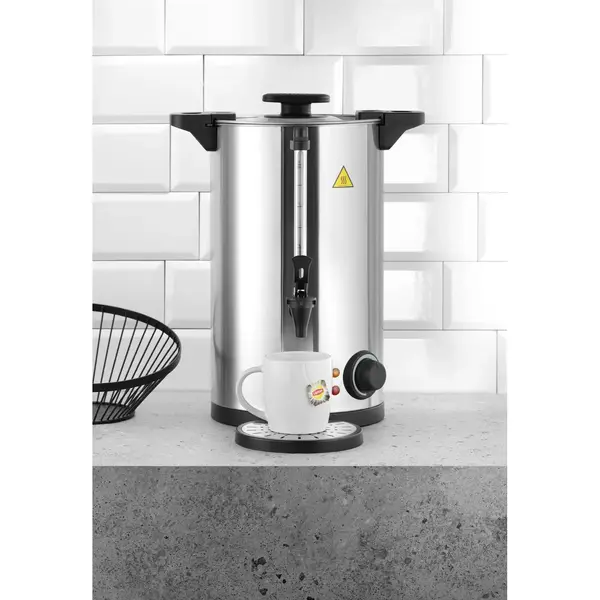 Verwarmde Drankendispenser | RVS | 9L | 30°C/100°C | 1.5kW (230V) | Dubbelwandig | Lekbak | 340x315x430(h)mm