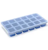 HENDI IJsblokjesvorm | BarUp | Siliconen | Blauw | 18 Kubusjes | Deksel | 217x114x30(h)mm