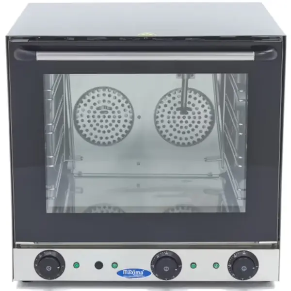 Heteluchtoven | 4 Niveaus (435x315) | Elektrisch | 0°C/300°C | 2.67kW (230V) | Bevochtiging (Handmatig) | Grillfunctie | 595x615x570(h)mm