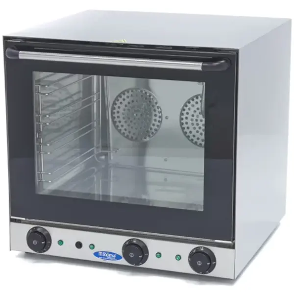 Heteluchtoven | 4 Niveaus (435x315) | Elektrisch | 0°C/300°C | 2.67kW (230V) | Bevochtiging (Handmatig) | Grillfunctie | 595x615x570(h)mm