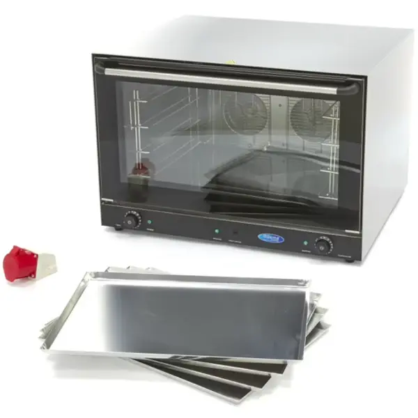 Heteluchtoven | 4 Niveaus (EN600x400) | Elektrisch | 0°C/300°C | 6.4kW (400V) | Bevochtiging (Handmatig) | 834x796x570(h)mm