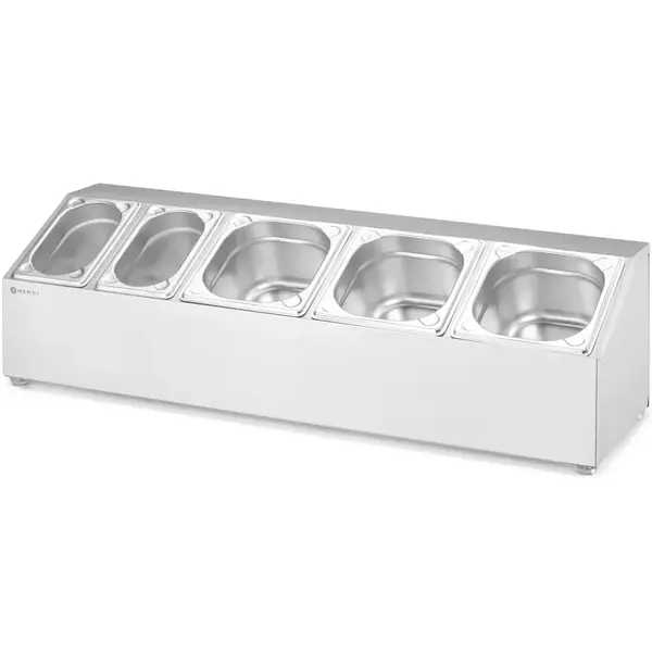 GN-bakhouder | RVS | 2x 1/9 GN + 3x 1/6 GN | 745x245x215(h)mm