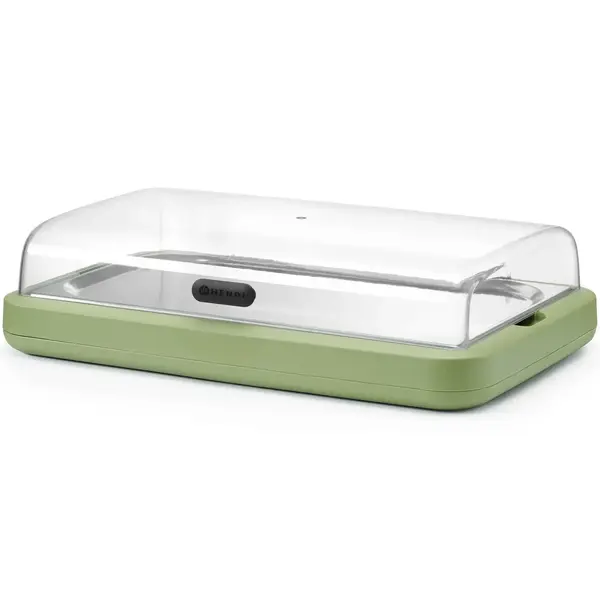 Buffetvitrine | UNIQ (Design by Bronwasser) | Kunststof/RVS | Gekoeld | Incl. Serveerchaal (1/1 GN) | Koelelement + Flip-Top Deksel | 593x389x147(h)mm