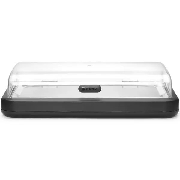 Buffetvitrine | UNIQ (Design by Bronwasser) | Kunststof/RVS | Gekoeld | Incl. Serveerchaal (1/1 GN) | Koelelement + Flip-Top Deksel | 593x389x147(h)mm