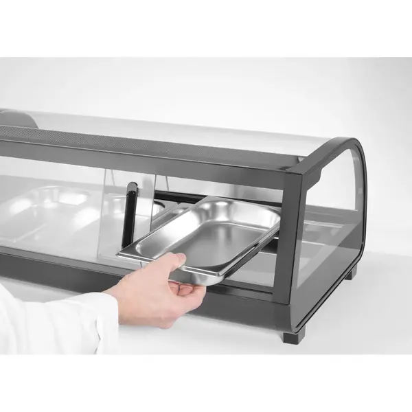 Sushivitrine | Zwart | 6x 1/3 GN | 0°C/+12°C | Statisch | 1 Niveau | 1529x426x296(h)mm