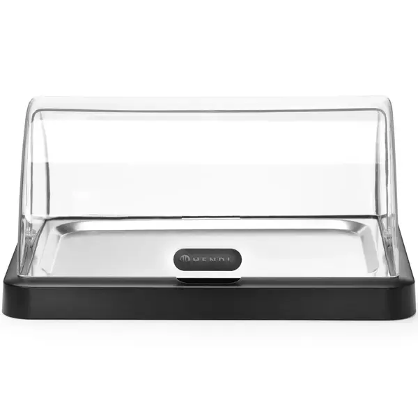 Buffetvitrine | DUO UNIQ (Design by Bronwasser) | Kunststof/RVS | Gekoeld | Incl. Serveerchaal (400x300) | 2 Koelelementen + Roll-Top Deksel | 460x355x220(h)mm