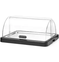 HENDI Buffetvitrine | DUO UNIQ (Design by Bronwasser) | Kunststof/RVS | Gekoeld | Incl. Serveerchaal (400x300) | 2 Koelelementen + Roll-Top Deksel | 460x355x220(h)mm