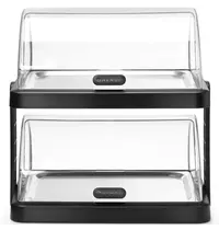 HENDI Buffetvitrine | DUO UNIQ (Design by Bronwasser) | Kunststof/RVS | 2 Etages | Gekoeld | Incl. Serveerchalen (2x 400x300) | 4 Koelelementen + 2 Roll-Top Deksels | 480x355x480(h)mm