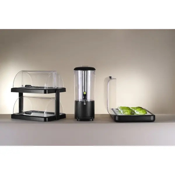 Buffetvitrine | DUO UNIQ (Design by Bronwasser) | Kunststof/RVS | 2 Etages | Gekoeld | Incl. Serveerchalen (2x 400x300) | 4 Koelelementen + 2 Roll-Top Deksels | 480x355x480(h)mm