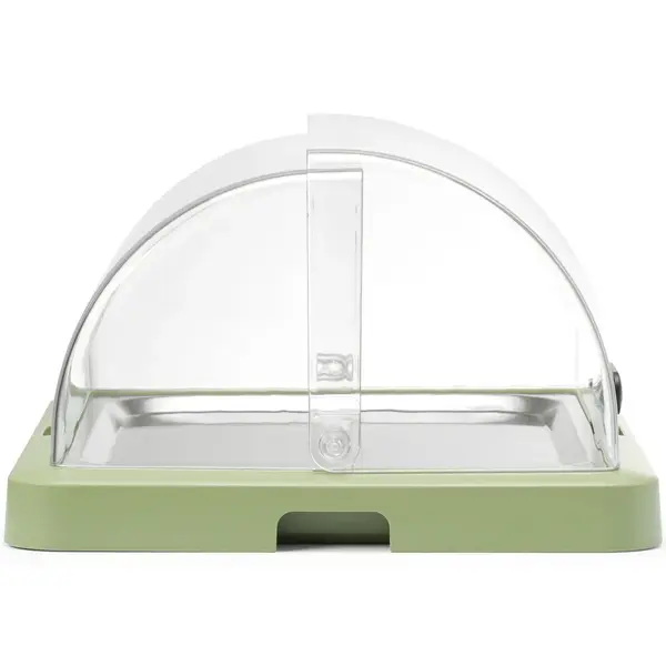 Buffetvitrine | DUO UNIQ (Design by Bronwasser) | Kunststof/RVS | Gekoeld | Incl. Serveerchaal (400x300) | 2 Koelelementen + Roll-Top Deksel | 460x355x220(h)mm