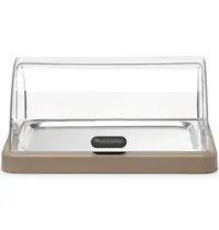 HENDI Buffetvitrine | DUO UNIQ (Design by Bronwasser) | Kunststof/RVS | Gekoeld | Incl. Serveerchaal (400x300) | 2 Koelelementen + Roll-Top Deksel | 460x355x220(h)mm