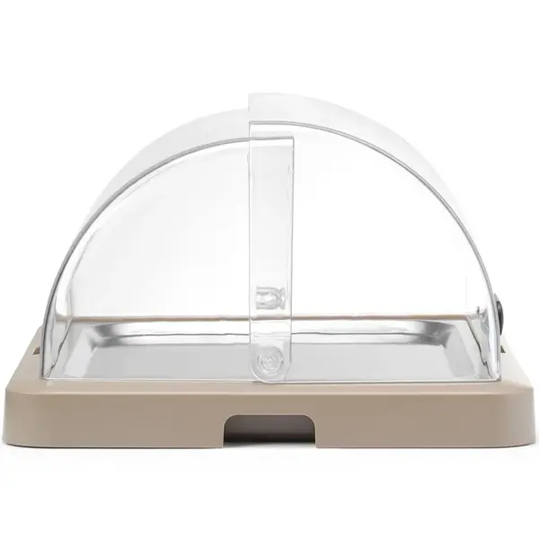 Buffetvitrine | DUO UNIQ (Design by Bronwasser) | Kunststof/RVS | Gekoeld | Incl. Serveerchaal (400x300) | 2 Koelelementen + Roll-Top Deksel | 460x355x220(h)mm