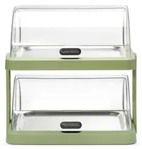 HENDI Buffetvitrine | DUO UNIQ (Design by Bronwasser) | Kunststof/RVS | 2 Etages | Gekoeld | Incl. Serveerchalen (2x 400x300) | 4 Koelelementen + 2 Roll-Top Deksels | 480x355x480(h)mm