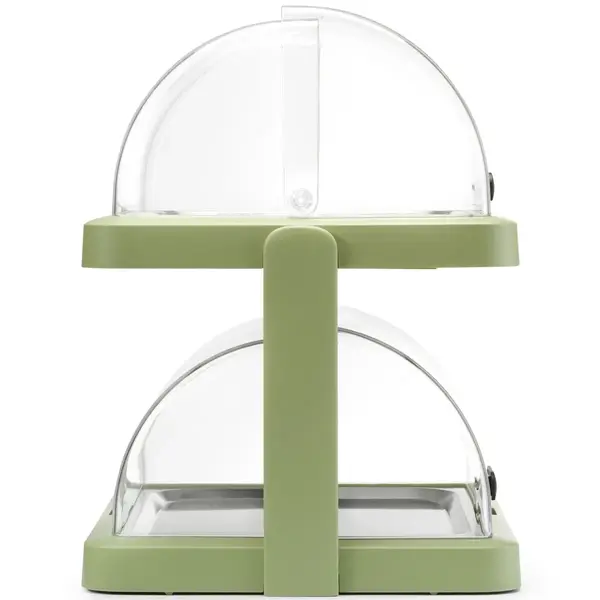 Buffetvitrine | DUO UNIQ (Design by Bronwasser) | Kunststof/RVS | 2 Etages | Gekoeld | Incl. Serveerchalen (2x 400x300) | 4 Koelelementen + 2 Roll-Top Deksels | 480x355x480(h)mm