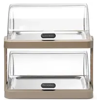 HENDI Buffetvitrine | DUO UNIQ (Design by Bronwasser) | Kunststof/RVS | 2 Etages | Gekoeld | Incl. Serveerchalen (2x 400x300) | 4 Koelelementen + 2 Roll-Top Deksels | 480x355x480(h)mm 