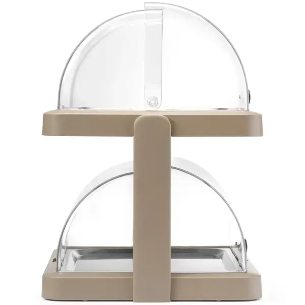 Buffetvitrine | DUO UNIQ (Design by Bronwasser) | Kunststof/RVS | 2 Etages | Gekoeld | Incl. Serveerchalen (2x 400x300) | 4 Koelelementen + 2 Roll-Top Deksels | 480x355x480(h)mm