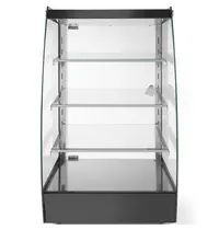 HENDI Neutrale Vitrine | 75L | RVS/Zwart | 4 Niveaus | Zelfbediening | 415x390x716(h)mm
