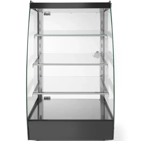 Neutrale Vitrine | 75L | RVS/Zwart | 4 Niveaus | Zelfbediening | 415x390x716(h)mm