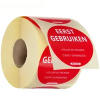 HENDI Voedseletiketten | "EERST GEBRUIKEN" | 500 Stuks | Ø50mm