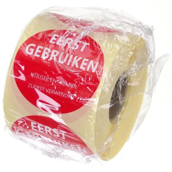 Voedseletiketten | "EERST GEBRUIKEN" | 500 Stuks | Ø50mm