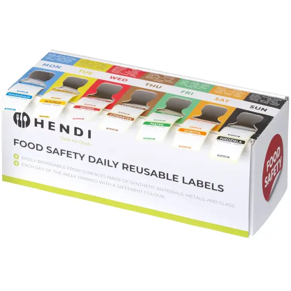 Voedseletikettenset | Weekset | Kleurgecodeerd | 7000 Stuks | 240x80x100(h)mm