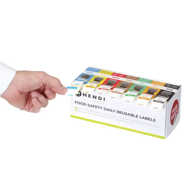 Voedseletikettenset | Weekset | Kleurgecodeerd | 7000 Stuks | 240x80x100(h)mm
