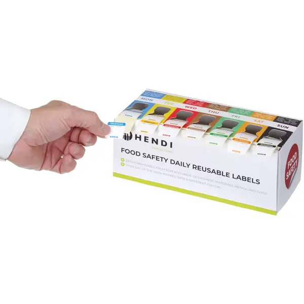 Voedseletikettenset | Weekset | Kleurgecodeerd | 7000 Stuks | 240x80x100(h)mm