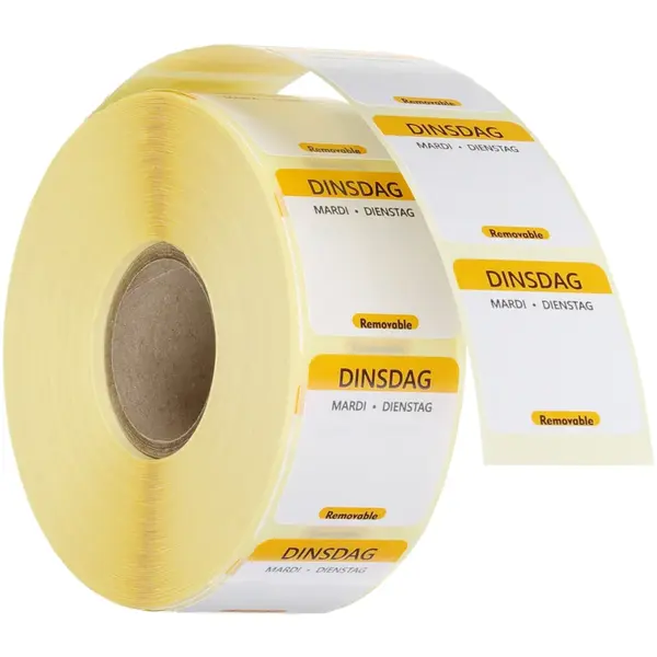 Voedseletiketten | Dinsdag | Kleurgecodeerd | 1000 Stuks | 25x25mm