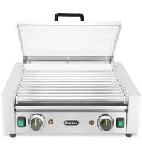 HENDI Worstengrill | 2 Zones (11 Rollen) | ≤ 230°C | 0.98kW (230V) | Incl. Deksel | 566x527x259(h)mm