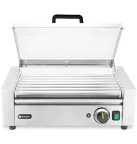 HENDI Worstengrill | 1 Zone (7 Rollen) | ≤ 230°C | 0.62kW (230V) | Incl. Deksel | 566x375x259(h)mm