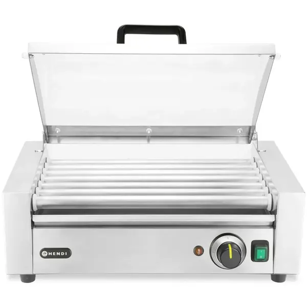 Worstengrill | 1 Zone (7 Rollen) | ≤ 230°C | 0.62kW (230V) | Incl. Deksel | 566x375x259(h)mm