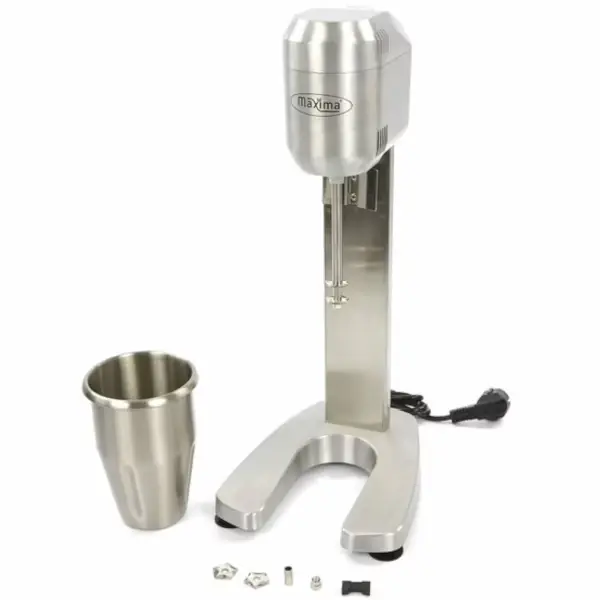 Milkshaker | Enkel | RVS | 1L | 0.4kW (230V) | Incl. RVS Mengbeker | 200x230x500(h)mm