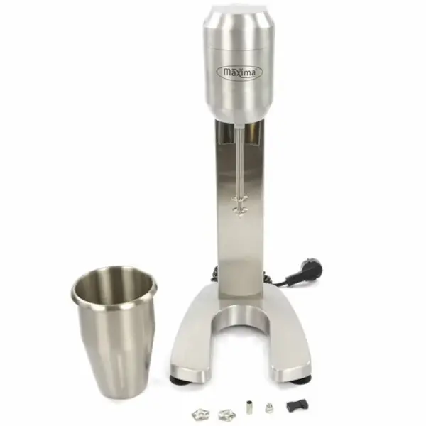 Milkshaker | Enkel | RVS | 1L | 0.4kW (230V) | Incl. RVS Mengbeker | 200x230x500(h)mm