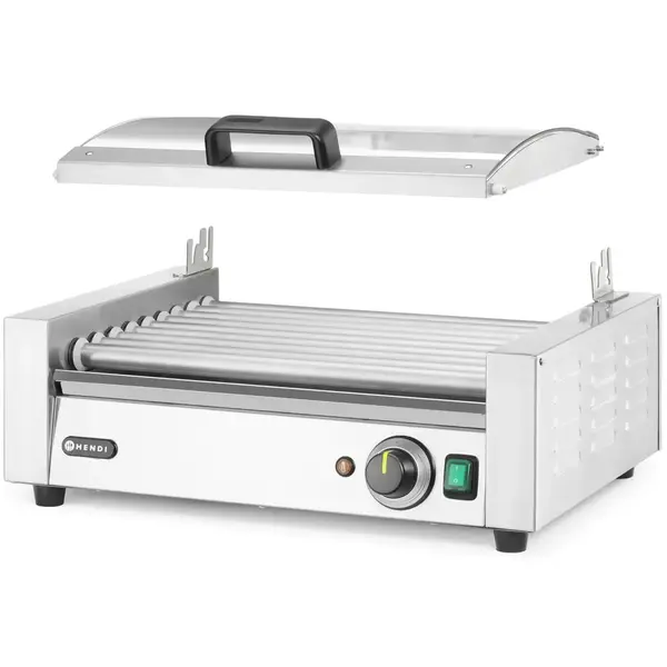 Worstengrill | 1 Zone (9 Rollen) | ≤ 230°C | 0.79kW (230V) | Incl. Deksel | 566x450x259(h)mm