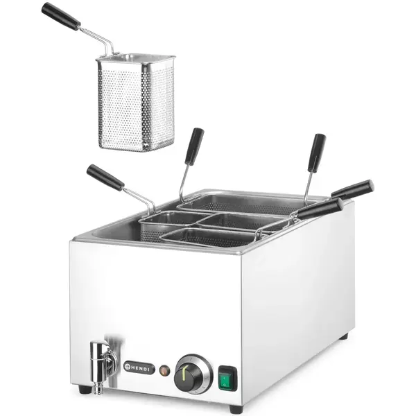 Pastakoker | Elektrisch | 25L | 45°C/110°C | 3.5kW (230V) | Aftapkraan | 601x326x279(h)mm