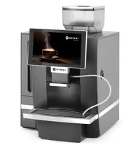 HENDI Volautomatisch Koffiezetapparaat | 100 Kopjes/Dag | 1 Hopper (Bonen) | Waterreservoir (6L) / Wateraansluiting | 3kW (230V) | Touchscreen + USB | 390x544x578(h)mm