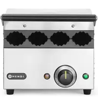 HENDI Hotdog Contactgrill | Enkel | Gegroefd Oppervlak 270x250 (Gietijzer) | 50°C/300°C | 1.8kW (230V) | 385x285x254(h)mm